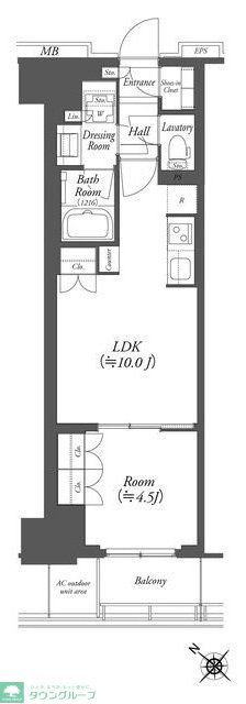 横浜市中区伊勢佐木町のマンションの間取り