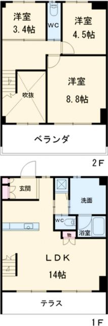 名古屋市千種区東山元町のマンションの間取り