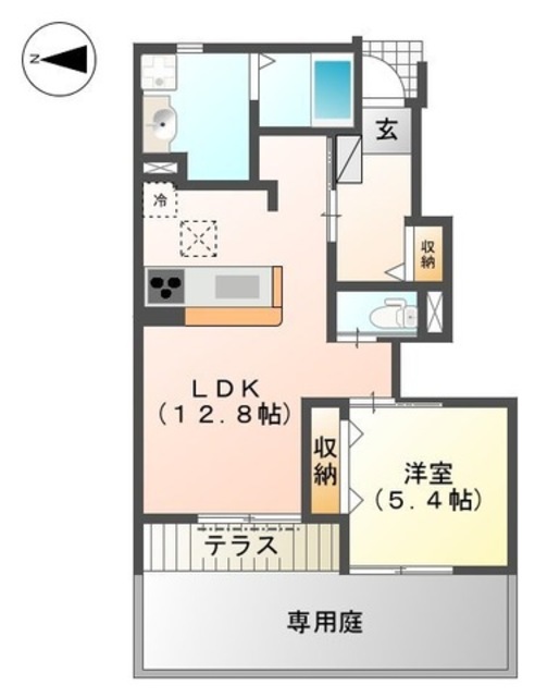 和歌山市毛見のアパートの間取り