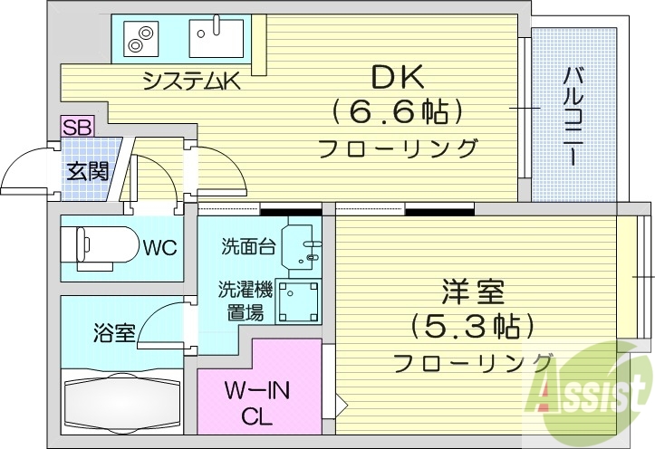 クラッセ北大通りの間取り