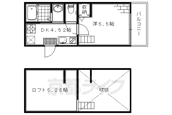 京都市伏見区桃山井伊掃部東町のアパートの間取り