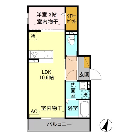 セジュール小張木　101の間取り