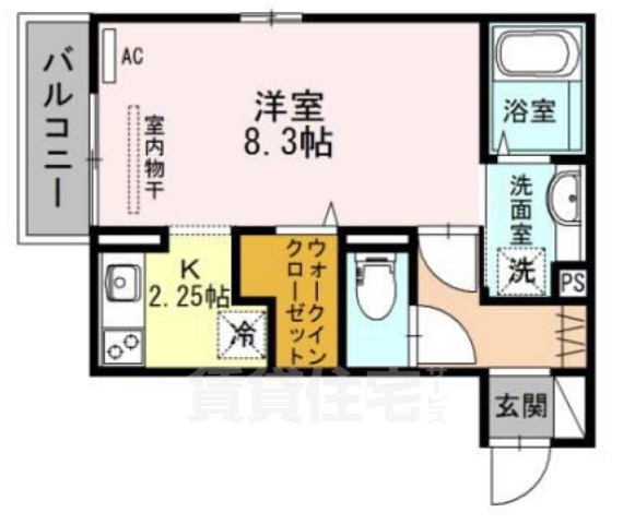 尼崎市元浜町のアパートの間取り