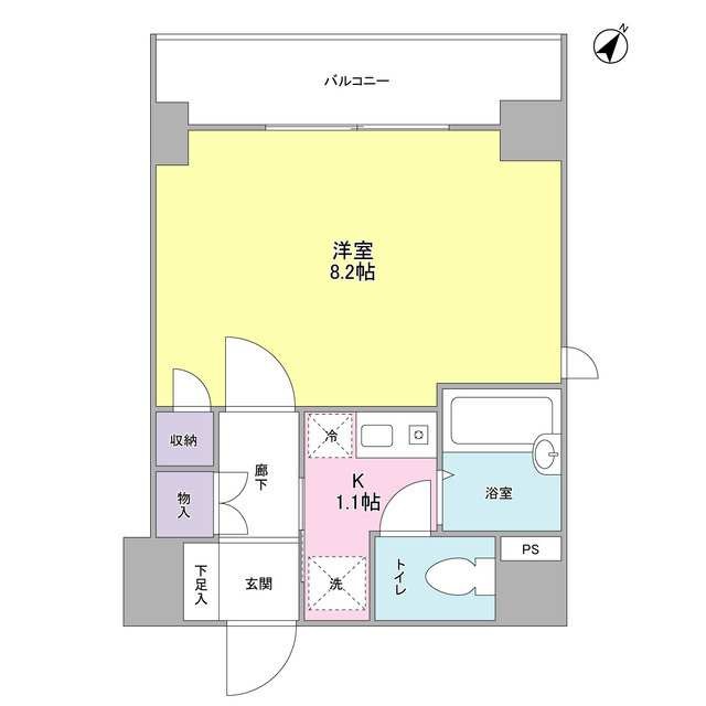 千代田区内神田のマンションの間取り