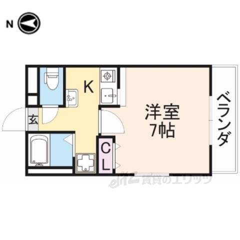 大津市桜野町のアパートの間取り