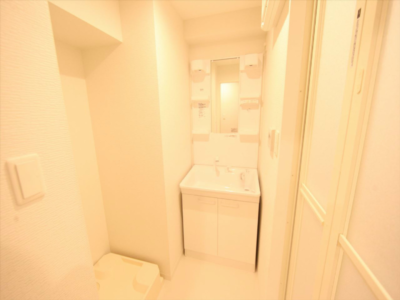 洗面設備　脱衣所　独立洗面台（シャンプードレッサー付）収納スペース有
