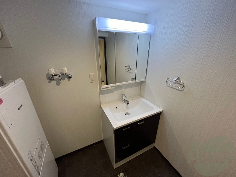 洗面設備　シャンプードレッサー。身支度はここでばっちりですね。