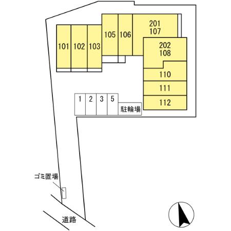 その他設備　区画図・お部屋は108号室です。