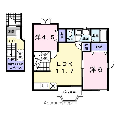 ＪＲ東海道本線 磐田駅 バス乗車時間：17分 最寄りバス停で下車 徒歩3分 2階建 築24年の間取り写真