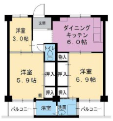 ビレッジハウス宮の前6号棟の間取り写真