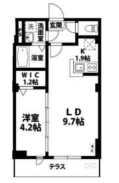 京王相模原線 南大沢駅 徒歩23分 4階建 築14年の間取り写真