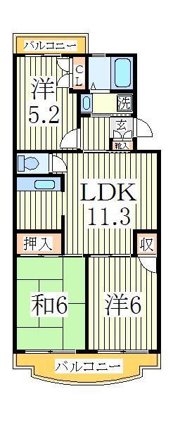 ジュネ向山2番館の間取り写真