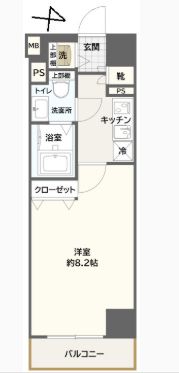 ＪＲ総武線 亀戸駅 徒歩5分 8階建 築15年の間取り写真
