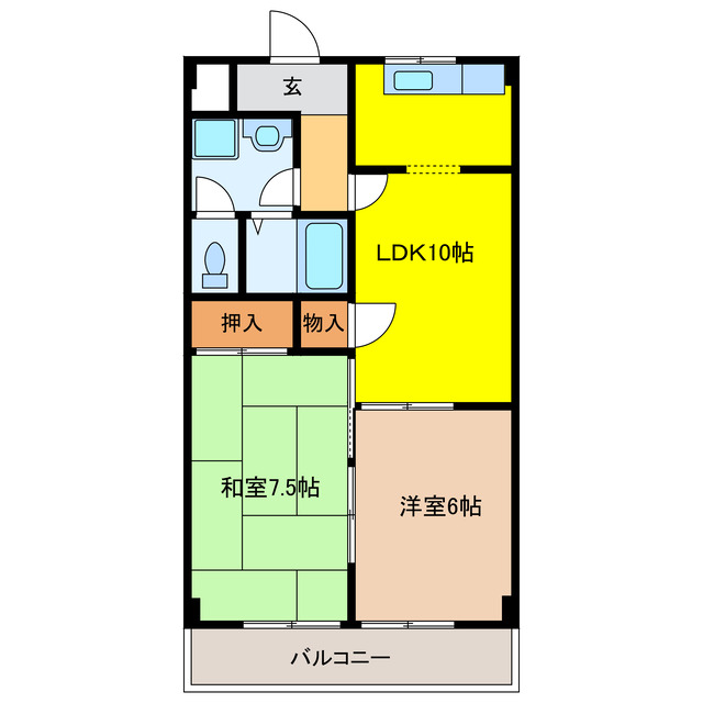 大垣市牧野町のマンションの間取り