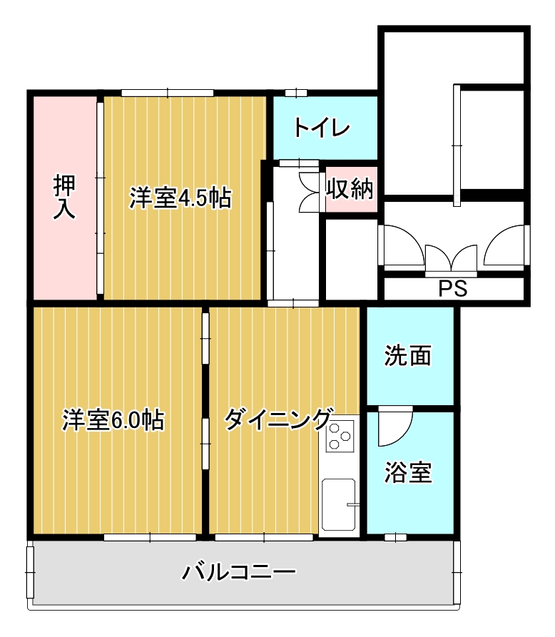 ビレッジハウス伊万里４号棟の間取り