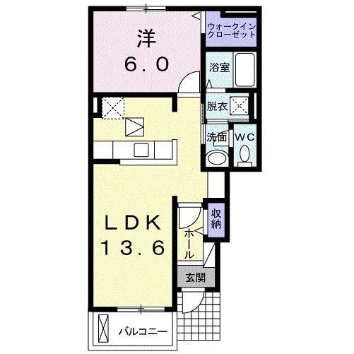 新居浜市北内町のアパートの間取り