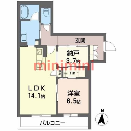 茨木市郡山のマンションの間取り