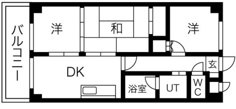 東大阪市俊徳町のマンションの間取り