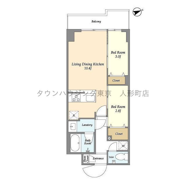 江東区亀戸のマンションの間取り