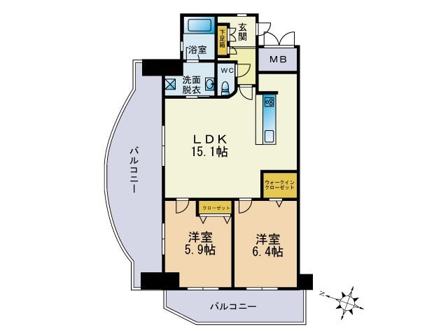 【ベルメゾン高取グラースの間取り】