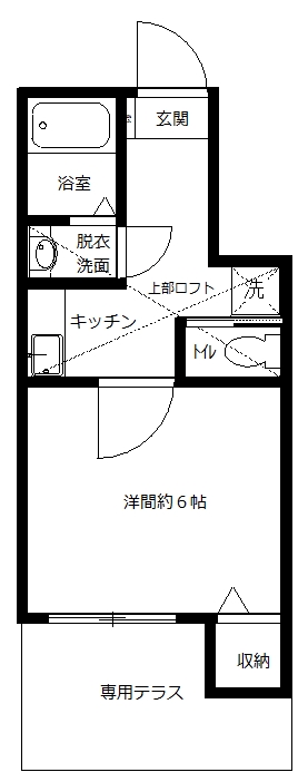 中野区弥生町のアパートの間取り