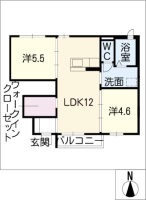 クレセオ下箕田の間取り