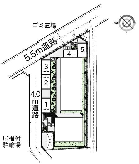 【座間市栗原中央のアパートの駐車場】