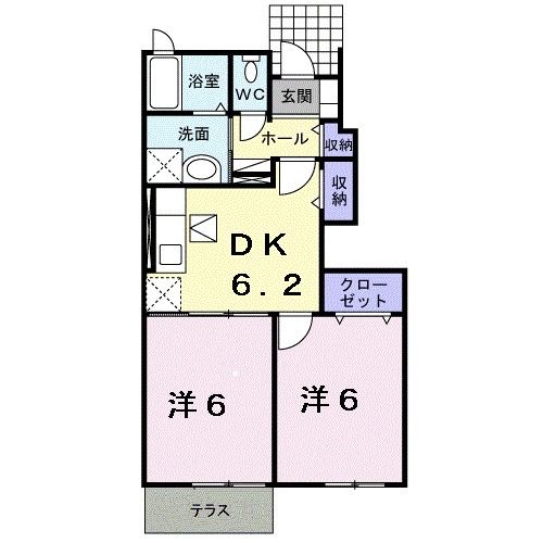 神埼市千代田町下西のアパートの間取り