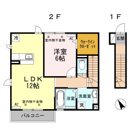 四日市市尾平町のアパートの間取り