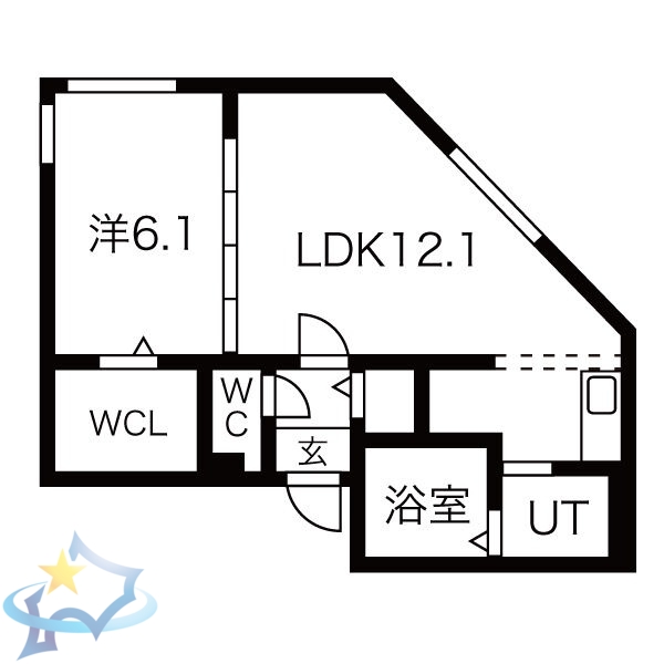 札幌市中央区南七条西のマンションの間取り