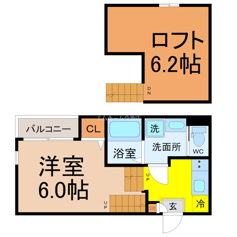 ハーモニーテラス塩釜口の間取り