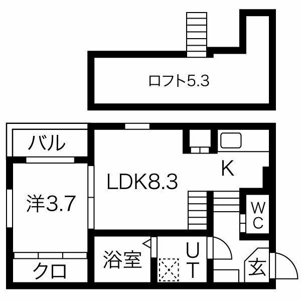 ハーモニーテラス清水Vの間取り