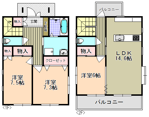 【小梢貸家の間取り】