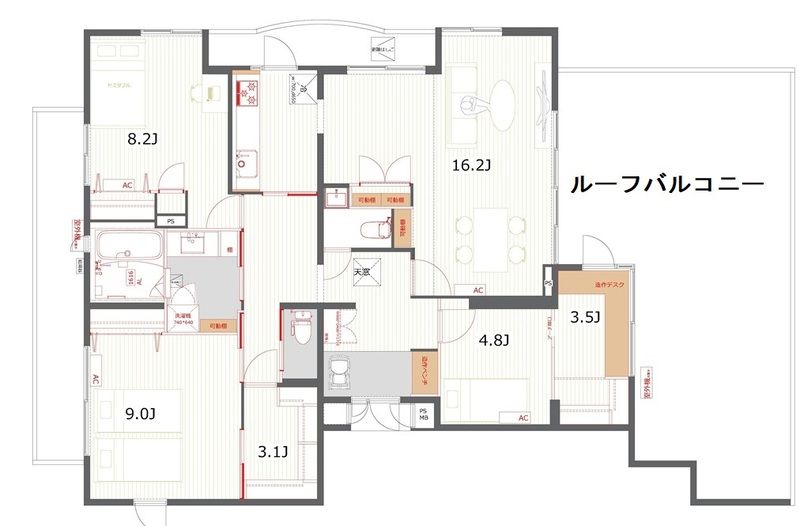 中野区南台のマンションの間取り