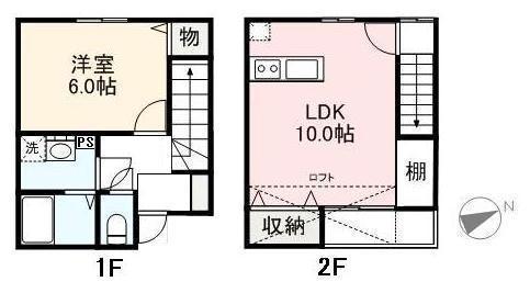 高松市郷東町のアパートの間取り