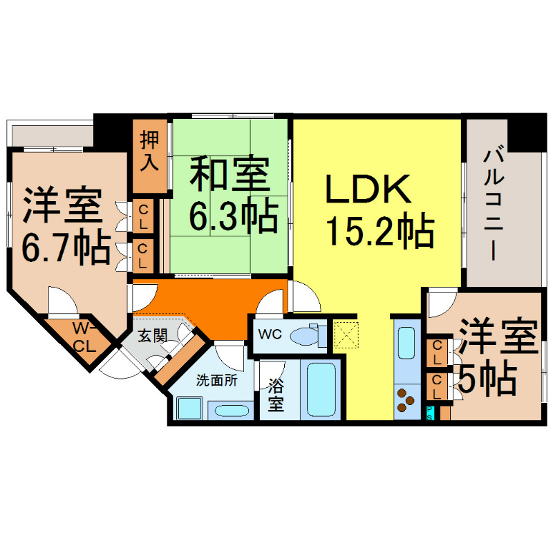 名古屋市中区丸の内のマンションの間取り