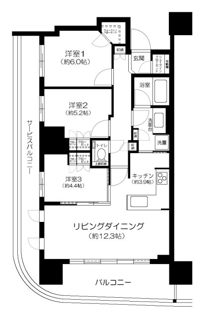 ドレッセタワー南町田グランベリーパークの間取り