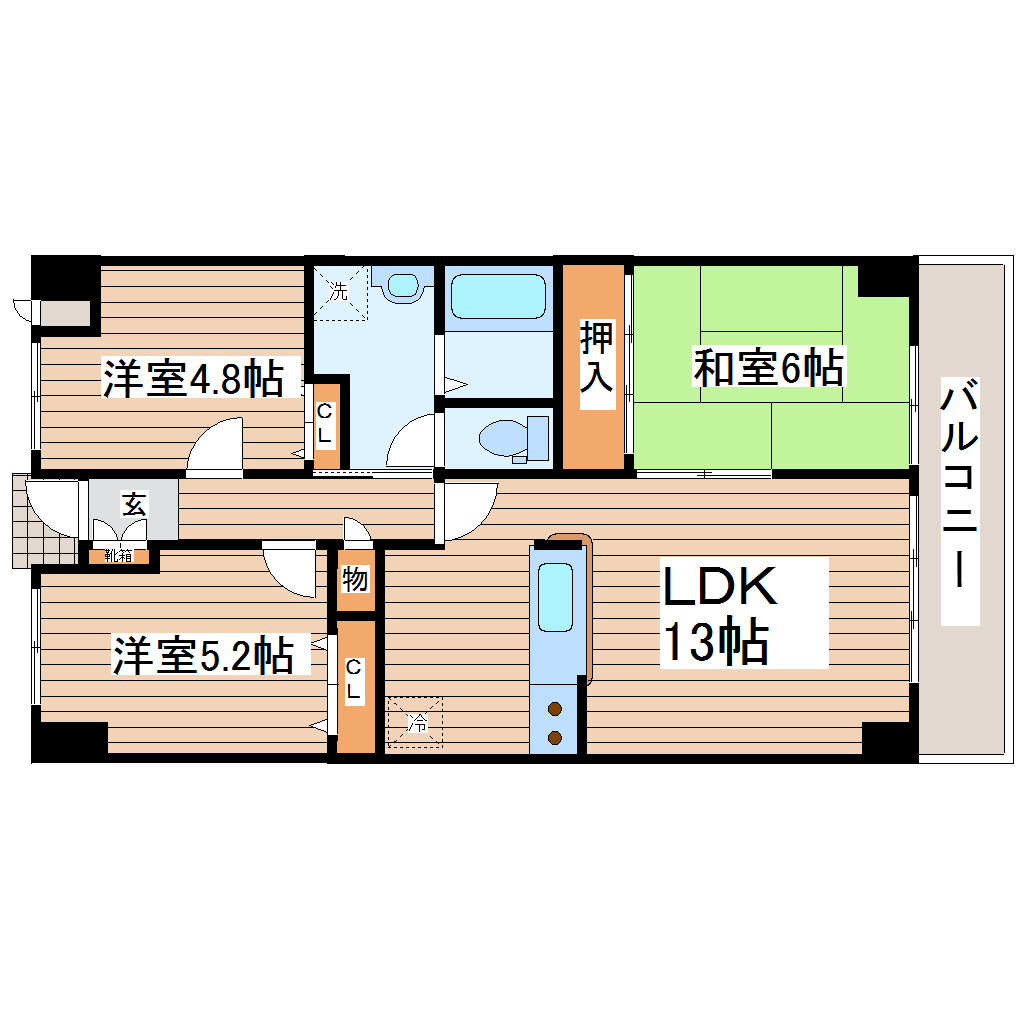 スカイコート上杉の間取り