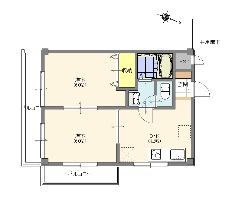 中郷ハイツの間取り