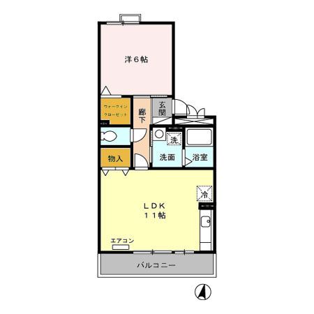 知多郡武豊町字石川のアパートの間取り