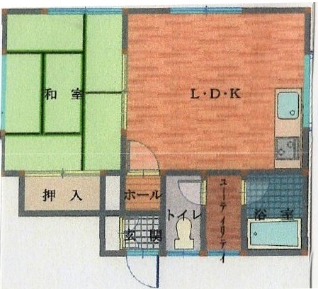 酒田市亀ケ崎のアパートの間取り