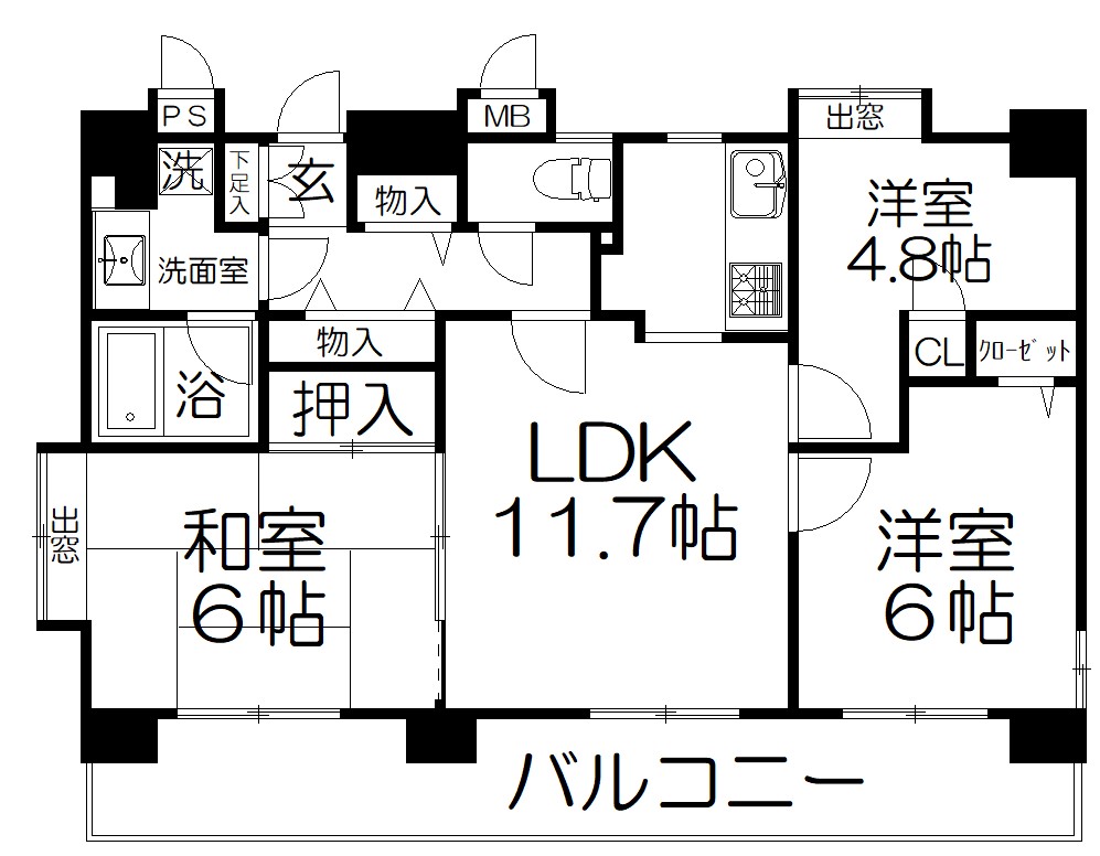 レクセルマンション北浦和公園の間取り