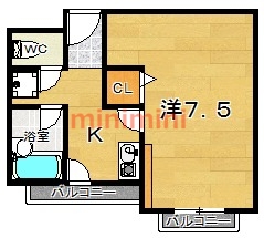 茨木市総持寺駅前町のマンションの間取り