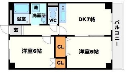 吹田市片山町のマンションの間取り