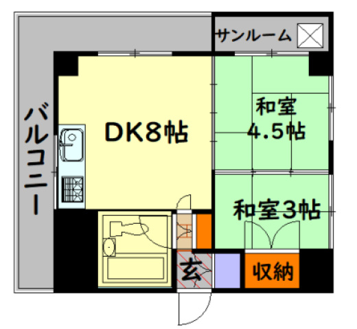 広島市中区大手町のマンションの間取り