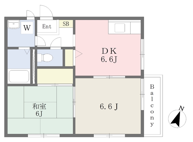 横浜市保土ケ谷区新井町のアパートの間取り