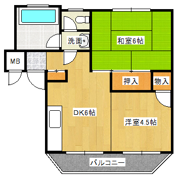 宝塚市野上のマンションの間取り