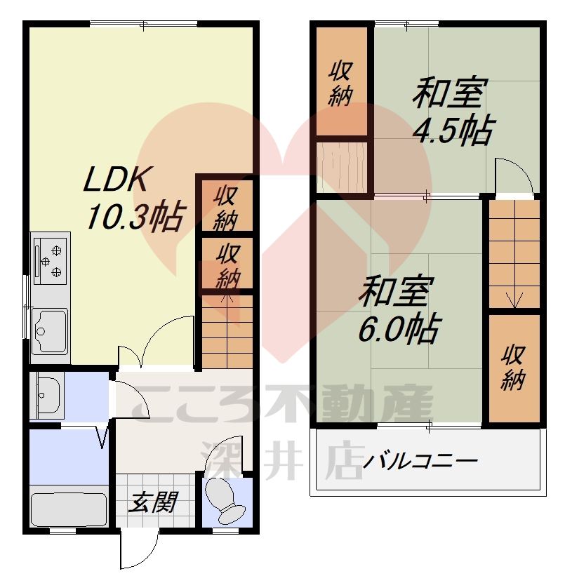 大阪府柏原市円明町（一戸建）の賃貸物件の間取り