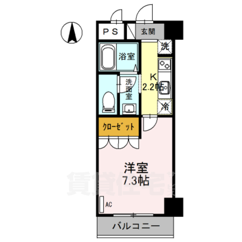 奈良市大宮町のマンションの間取り