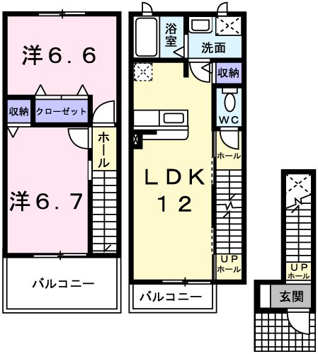 揖保郡太子町馬場のアパートの間取り